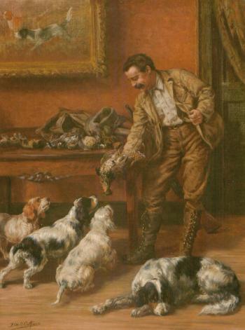 Huntsman returning home with game by 
																	Edmund Henry Osthaus