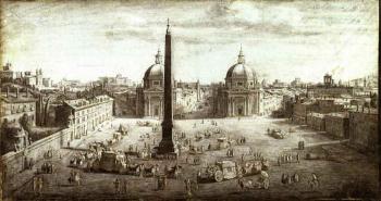 View of Piazza del Popolo by 
																	Gaspar van Wittel