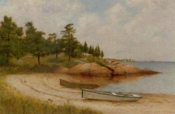Boats along the shore by 
																	Gardner Arnold Reckhard