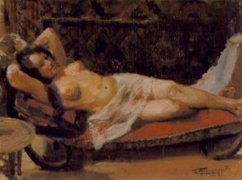 Reclining nude by 
																	Stavros Papanagiotou
