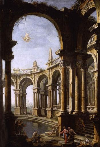 Massacre of the Innocents. Christ at the pool of Bethesda by 
																			Gaspare Diziani