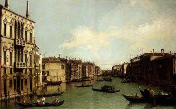 Grand Canal looking North-East from Palazzo Balbi to the Rialto Bridge, Venice by 
																	 Canaletto