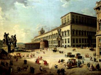 Rome, view of Saint Peter's. Rome, view of the Quirinale by 
																			Giovanni Paolo Panini