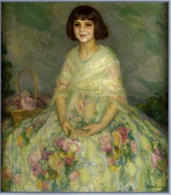 Portrait of girl by 
																			Juan Cardona Llados