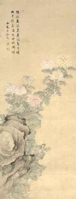 Chrysanthemum and rock by 
																	 Wang Qiawen