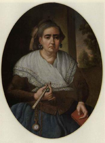 Portrait of lady. Portrait of young woman by 
																			Jose Campeche