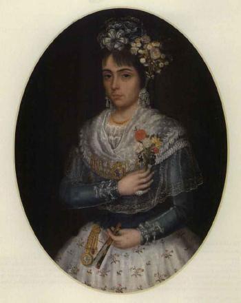 Portrait of lady. Portrait of young woman by 
																			Jose Campeche
