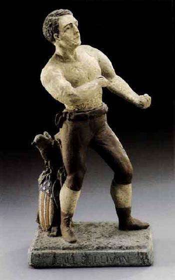 Standing figure of the pugilist John L Sullivan by 
																	B Fornier