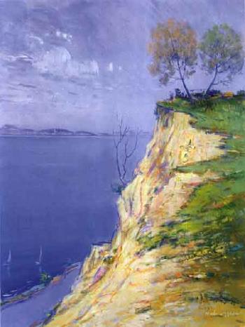 Rocky coastal scene by 
																	Gyula Halvax