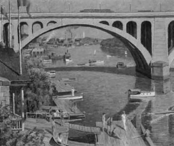 Under the arch, Key Bridge, Georgetown by 
																			Garnet W Jex