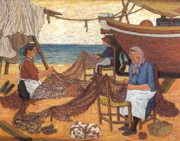 Mending the nets by 
																	Juan Guillermo