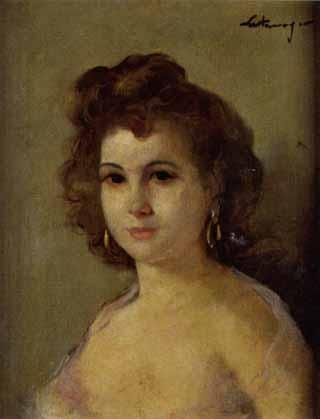 Portrait of woman by 
																	Ernest Santasusagna