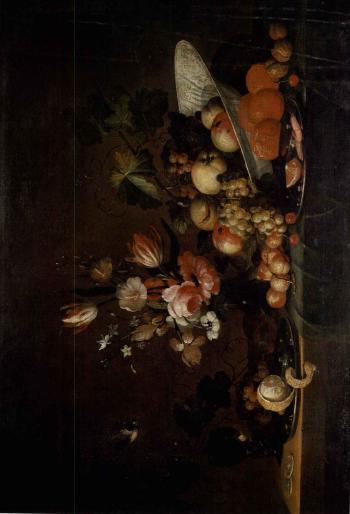 Still life of fruit and flowers by 
																	 Pseudo Simons