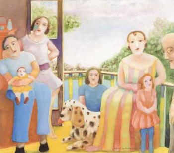 Family gathering by 
																	Louis de Niverville