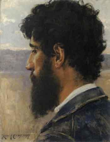Portrait of the young Giovanni Segantini by 
																	Rudolf Eichstaedt