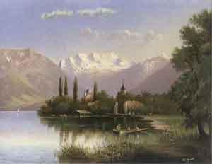 Thun - Scherzlingen and Blumlisalp by 
																	Rudolf Emanuel Albert Immer