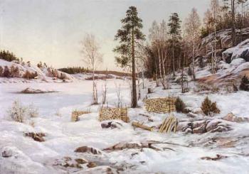Winter landscape by 
																	Frans Maexmontan