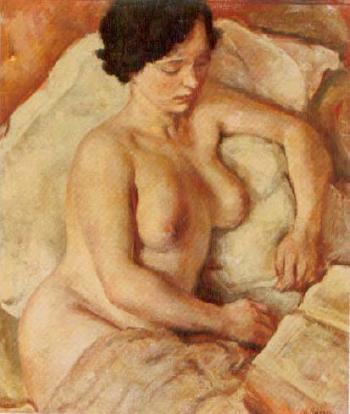 A reading nude by 
																	Pierre Francis Farrey