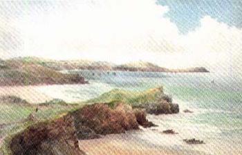Cornish coast by 
																	John C Uren