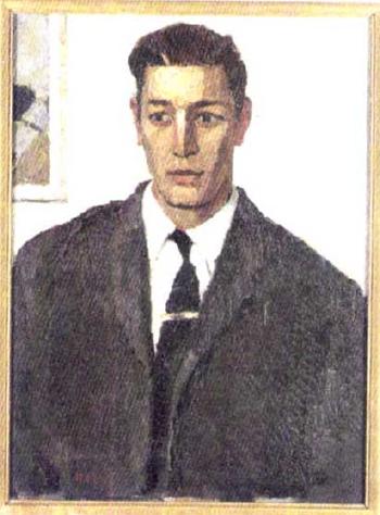 Portrait of Pavlov in a black suit and tie by 
																	Alexandre Tatarenko