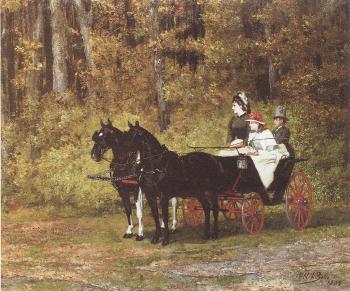 A carriage ride in the forest by 
																	Bela Pallik