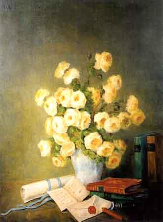 Nature morte aux roses jaunes by 
																	Marie Madeleine de Rasky