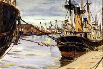 Coat boats, Belfast quay by 
																	Frank Forty