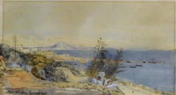 The North African coast and Jebel Musa from Gibraltar by 
																	John Miller Adye