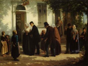 After the wedding ceremony, going to the inn by 
																	Edmond Alfonse Charles Lambrichs