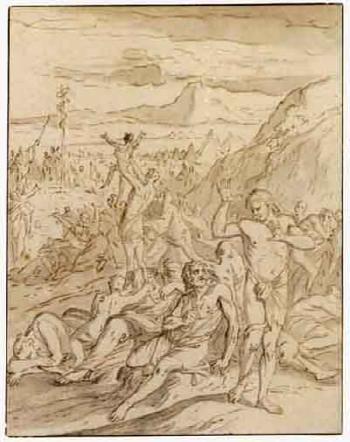 The Israelites before the brazen serpent by 
																	Caspar Luyken