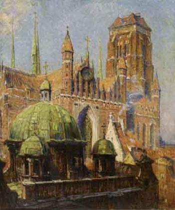 Marienkirche and King's Chapel in Danzig by 
																	Theodor Urtnowski