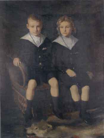Deux enfants assis by 
																	Edouard Tuyck