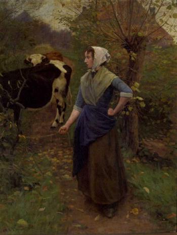 Leading the cattle by 
																	Gaylord Sangston Truesdell