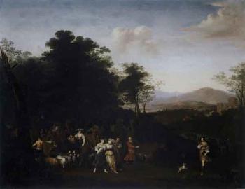 The meeting of Jacob and Laban by 
																	Francois Verwilt