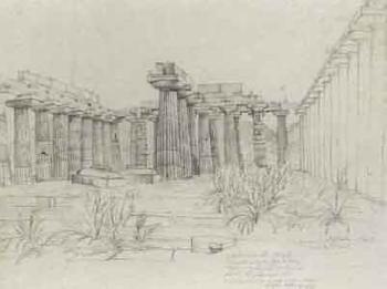 Paestum temple by 
																	Anton Hallmann
