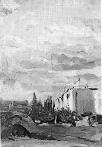 Cloud study and buildings by 
																	Abidzhan Saibzhanovich Bakirov