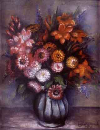 Flowers in a vase by 
																	Linka Prochazkova
