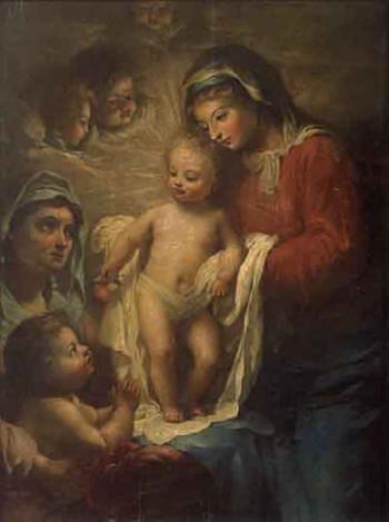 Holy Family with Saint John and Saint Elizabeth by 
																	Gillis Backereel