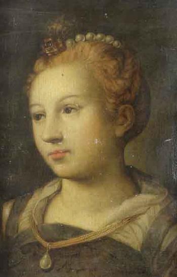 Jeune femme au collier de perles by 
																	Bernard de Ryckere