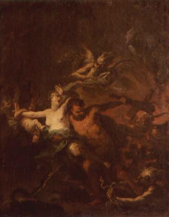 Hercules leading Alcestis from the underworld by 
																	Dominicus van Wynen