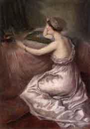 Elegante femme au lit by 
																	Charles Varnier