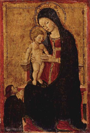 Madonna and Child enthroned by 
																	 UMbro-Marchigiana School