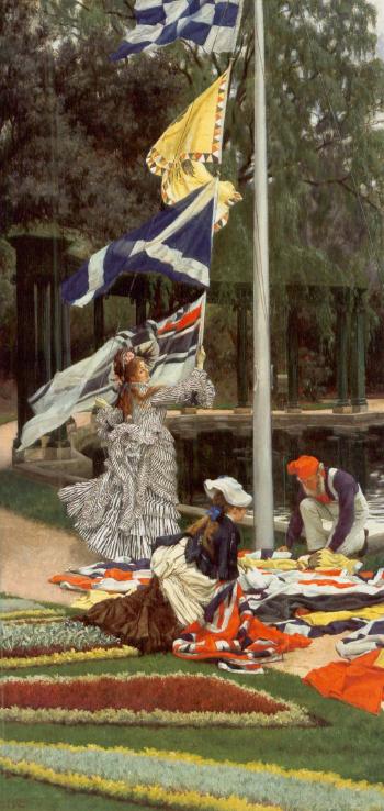 Preparing for the gala by 
																	James Jacques Joseph Tissot