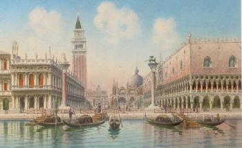 Before the Piazzetta, San Marco, Venice by 
																	Umberto Ongania
