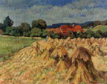 Landscape with haystooks, Emmental by 
																	Fritz Ryser