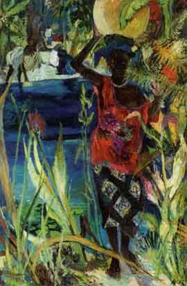 African woman by the riverside by 
																	Jean Felix Ducommun