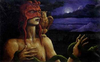 Ritratto dell'artista con il suo demone by 
																	Alberto Abate