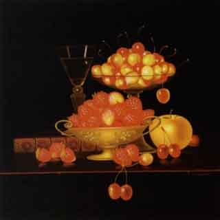 Fraises, cerises, pomme et verre by 
																	Marcel Lacmer