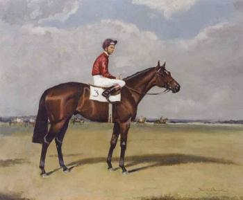 Boy racehorse with Lester Piggott up by 
																	Lionel Hamilton-Renwick