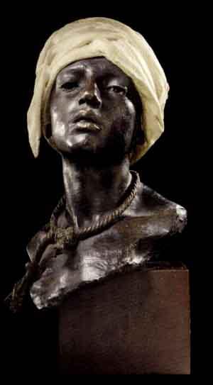 Bust of slave by 
																	Enrico Astorri